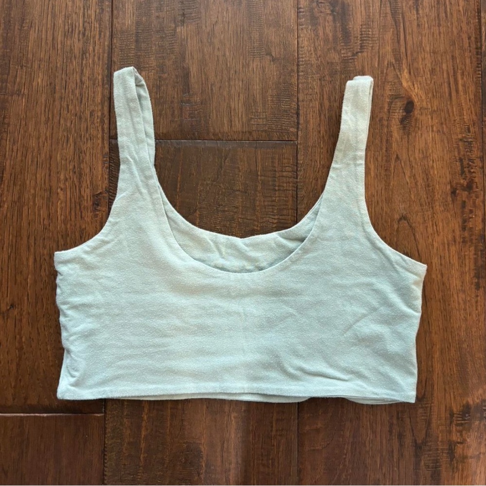 Cotton On Green Fitted Crop Tank Top